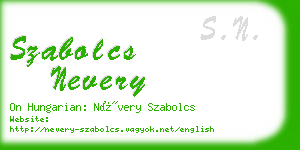 szabolcs nevery business card